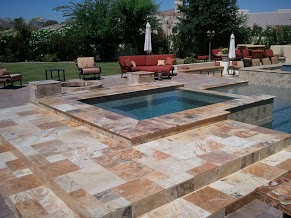 Back patio with travertine sealed!