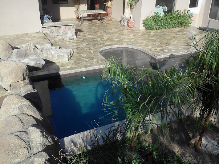 Backyard with pool sealed 